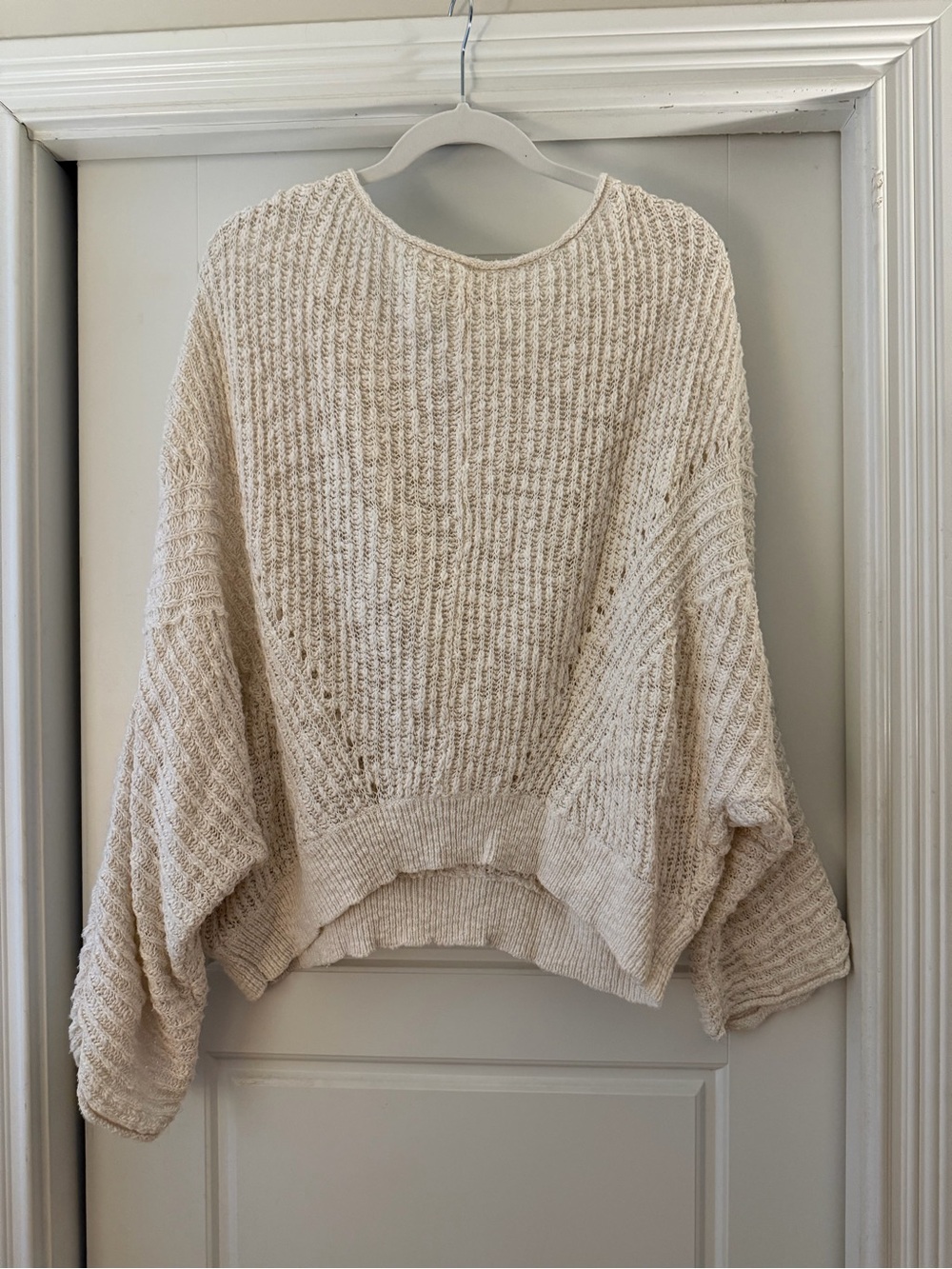 Anthropologie Cream Scoop-Neck Chunky Knit Sweater - Picture 3 of 7